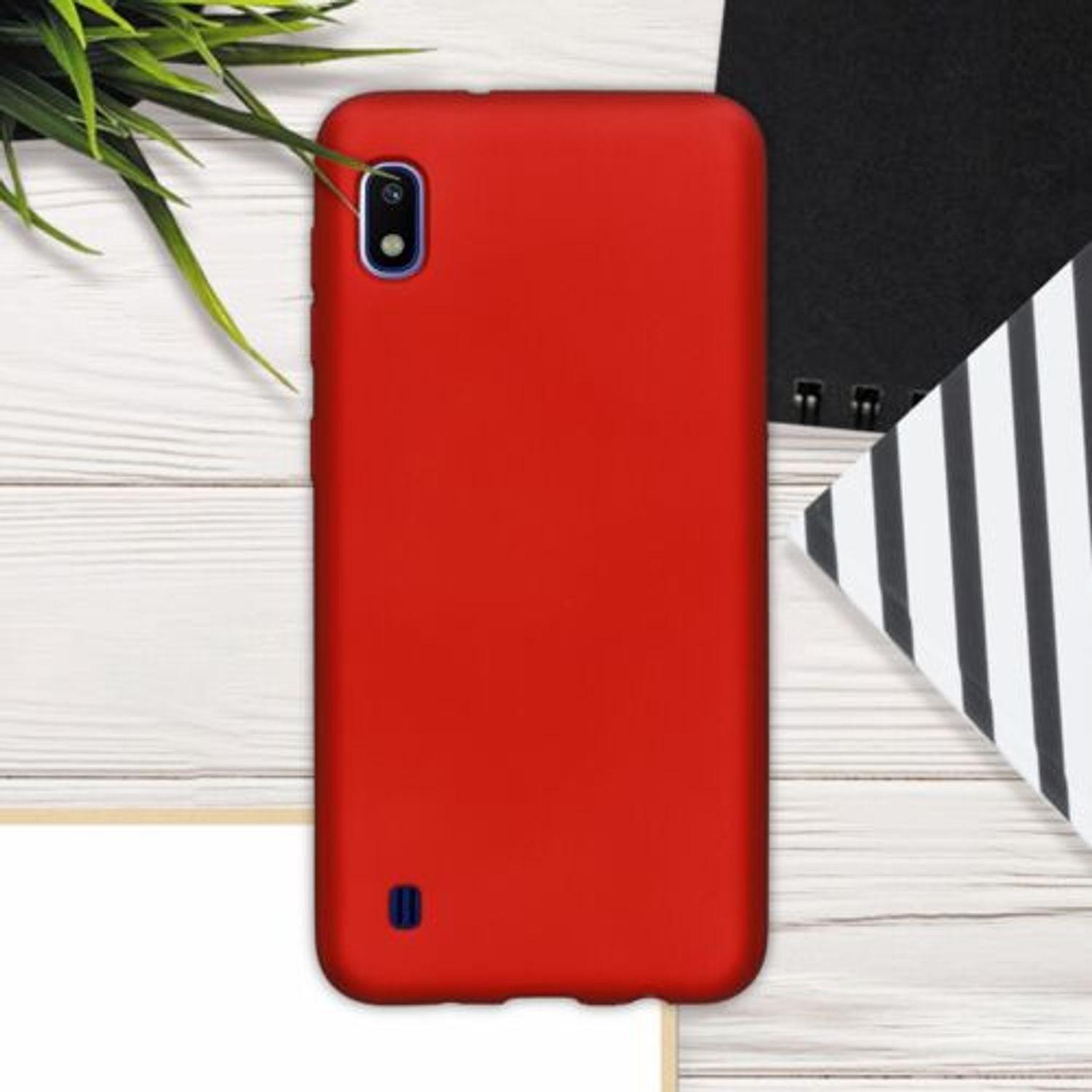 Husa pentru Samsung Galaxy A10, Silicon, Rosu, 49815.36 fotografia produsului View 3 L