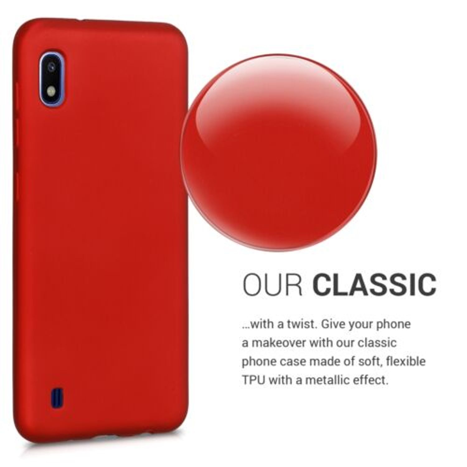 Husa pentru Samsung Galaxy A10, Silicon, Rosu, 49815.36 fotografia produsului View 4 L