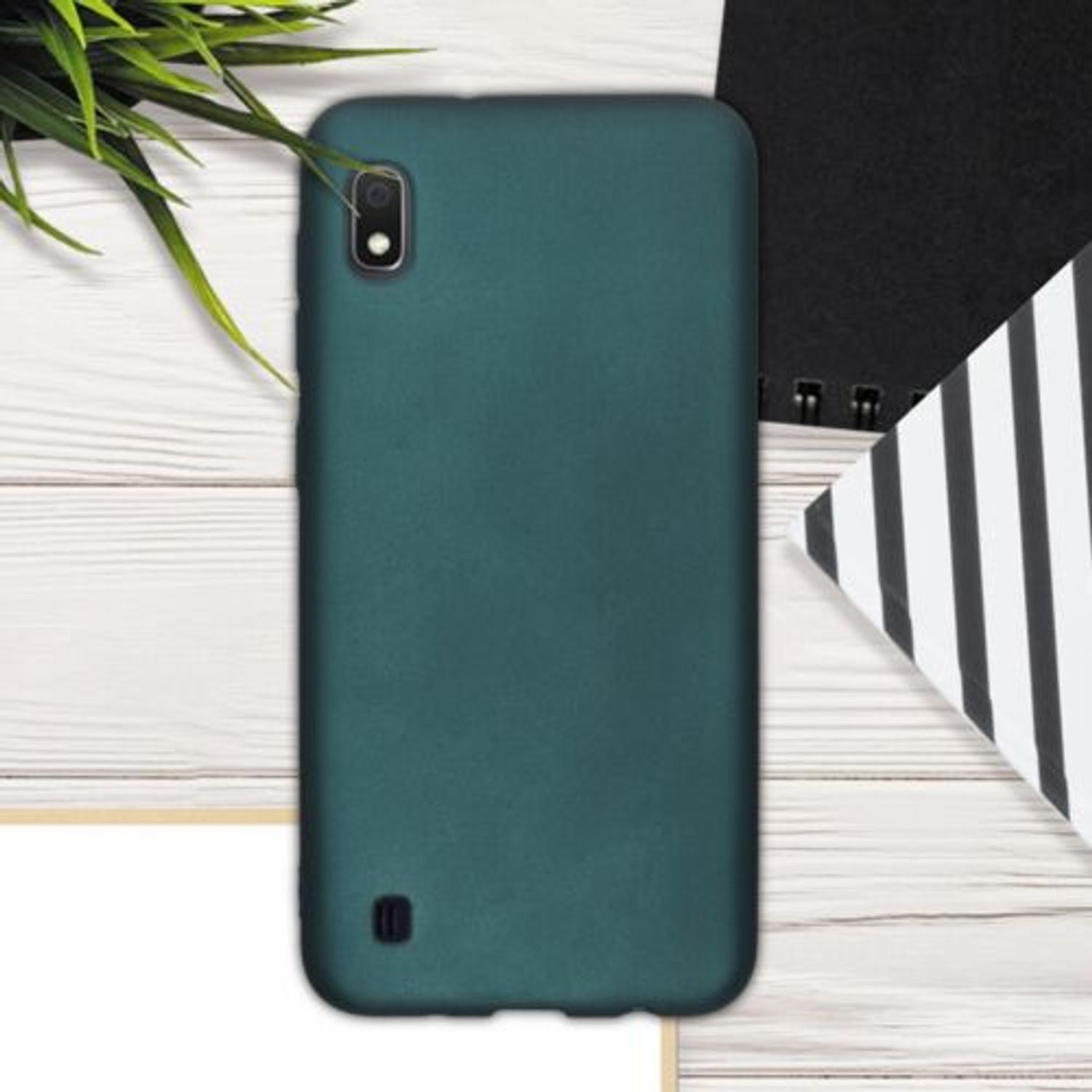 Husa pentru Samsung Galaxy A10, Silicon, Verde, 49815.14 fotografia produsului View 3 L
