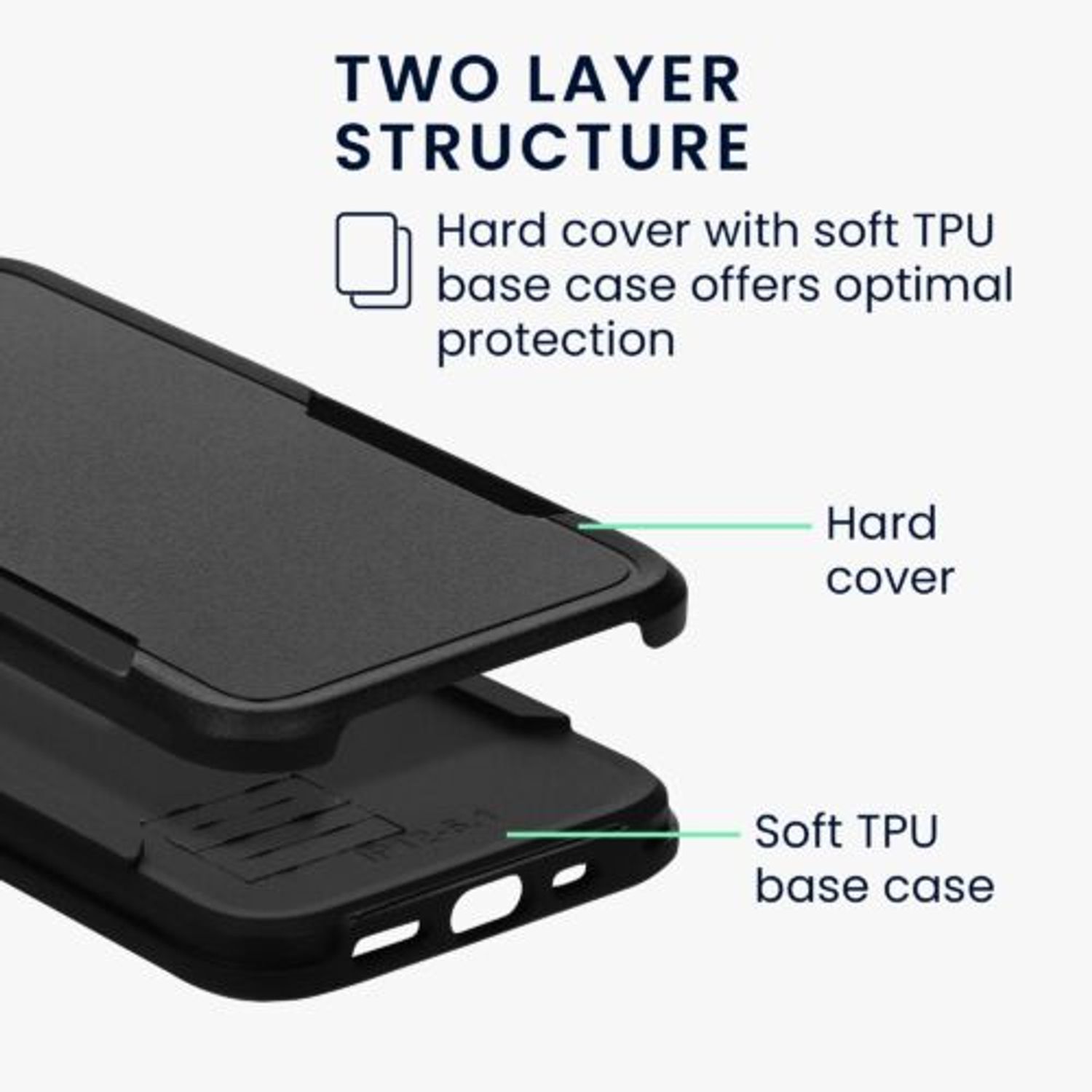 Husa Kwmobile pentru Apple iPhone 12/iPhone 12 Pro, Silicon, Negru, 59196.01 fotografia produsului View 2 L
