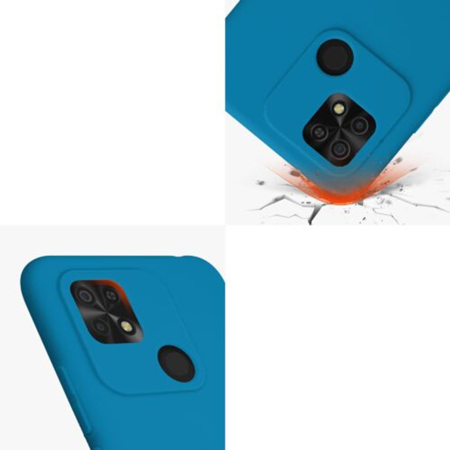 Husa Kwmobile pentru Xiaomi Redmi 10C, Silicon, Albastru, 59231.224 fotografia produsului View 7 L