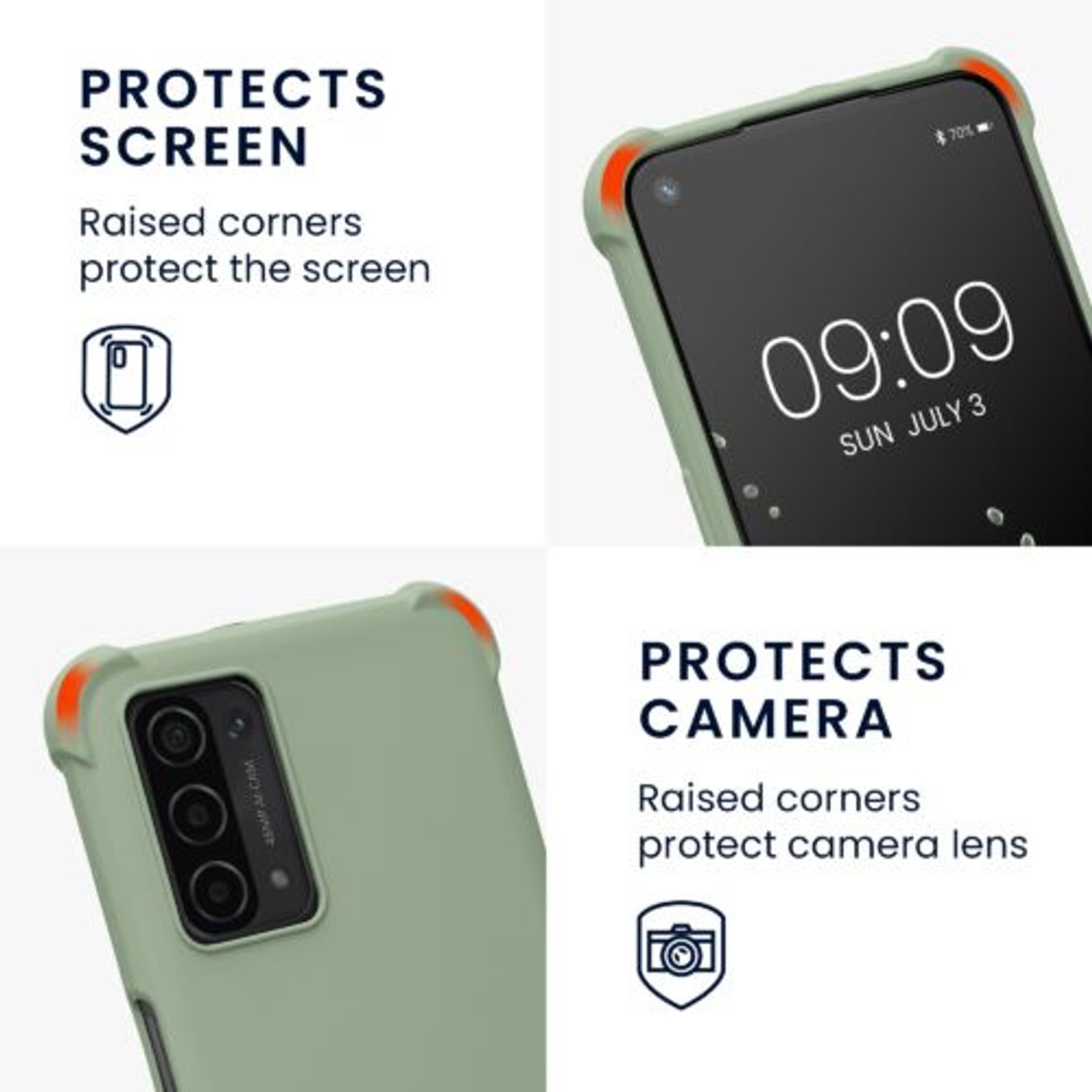 Husa Kwmobile pentru OPPO A74 5G/A54 5G, Silicon, Verde, 58012.172 fotografia produsului View 3 L
