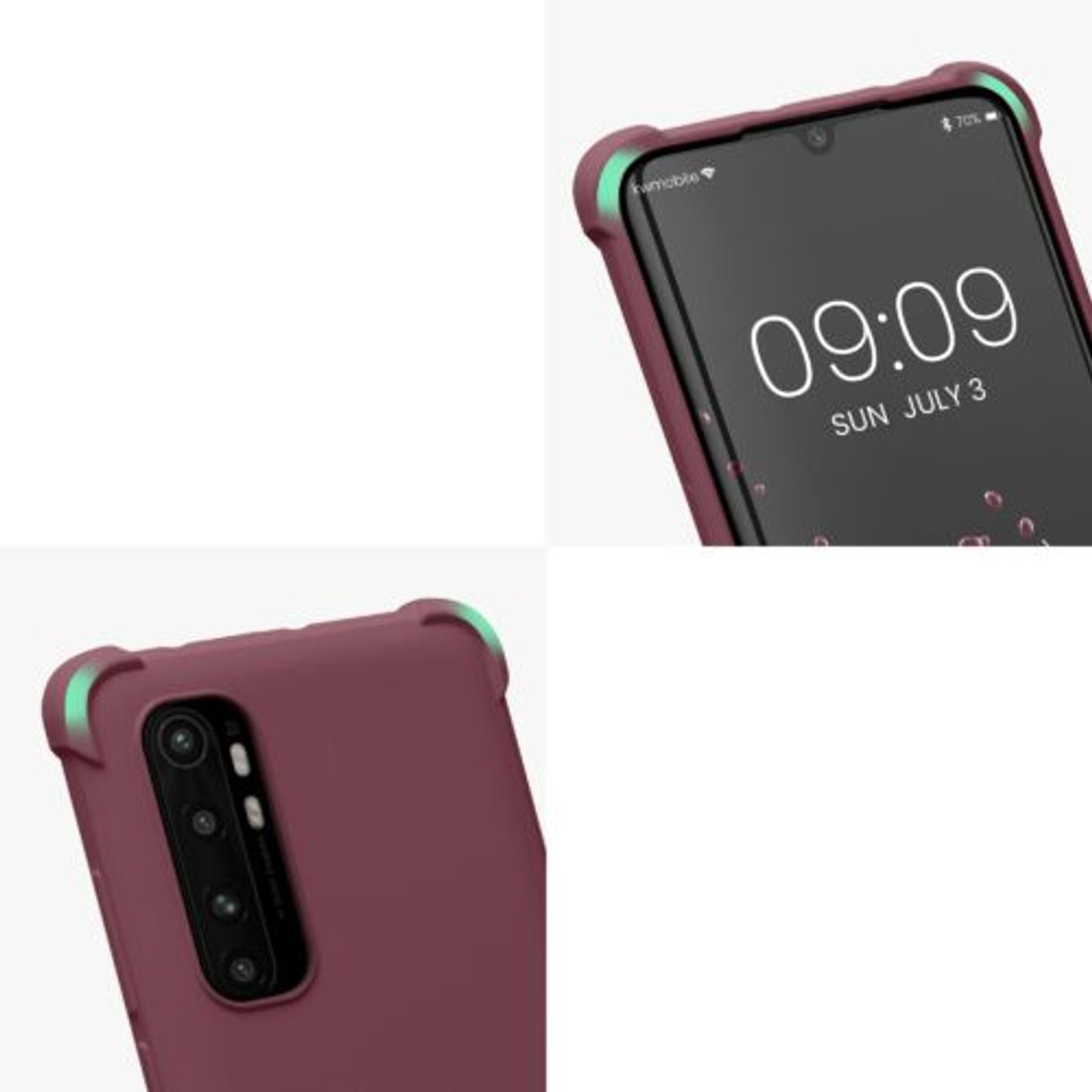 Husa Kwmobile pentru Xiaomi Mi Note 10 Lite, Silicon, Rosu, 53157.187 fotografia produsului View 4 L