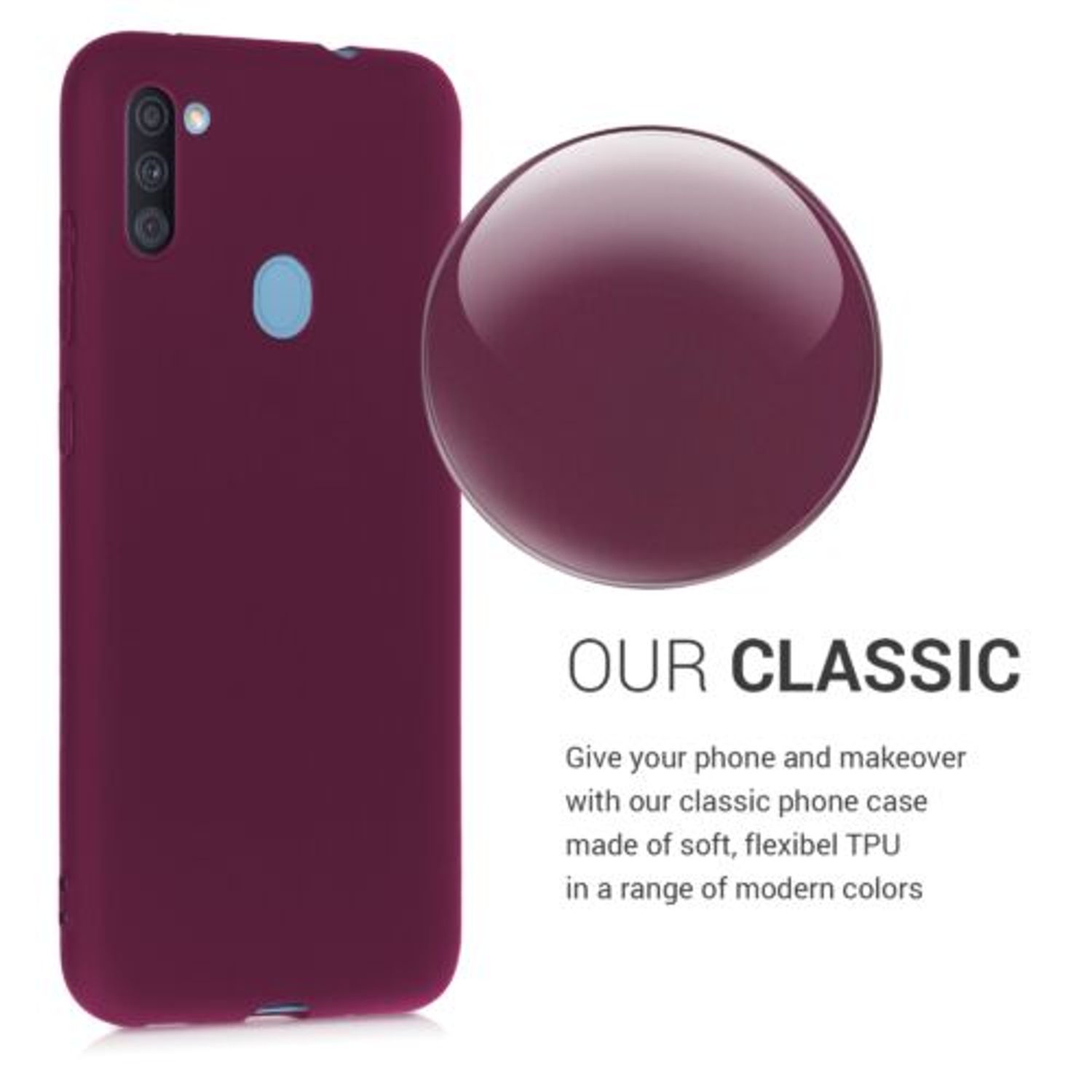 Husa pentru Samsung Galaxy A11, Silicon, Violet, 52169.187 fotografia produsului View 4 L