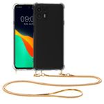Husa Kwmobile pentru Motorola Edge 20 Lite, Silicon, Transparent/Auriu, 59573.21 fotografia produsului
