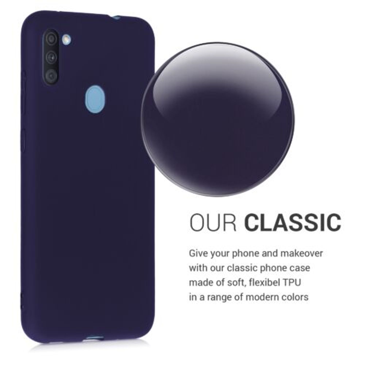 Husa pentru Samsung Galaxy A11, Silicon, Albastru, 52169.182 fotografia produsului View 4 L
