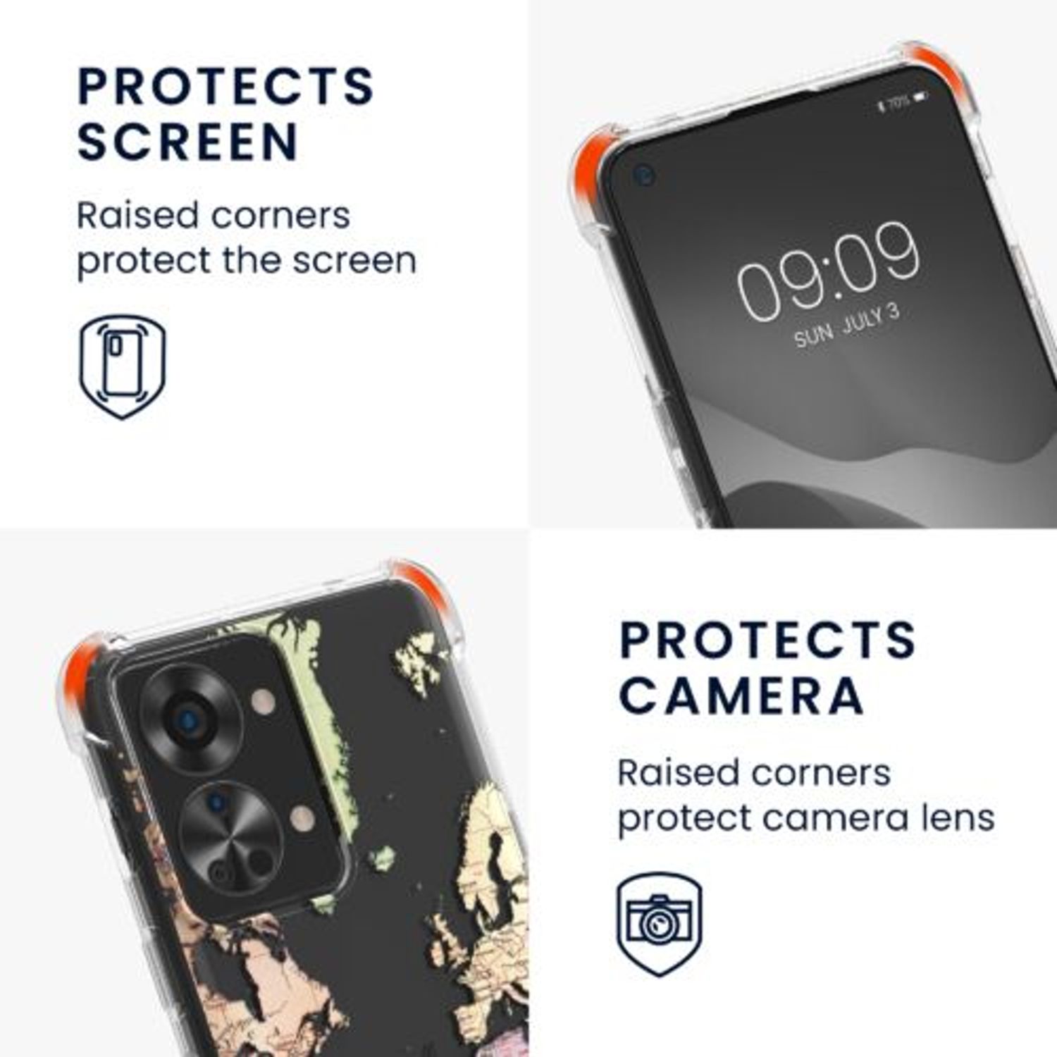 Husa Kwmobile pentru OnePlus Nord 2T, Silicon, Multicolor, 59565.01 fotografia produsului View 5 L