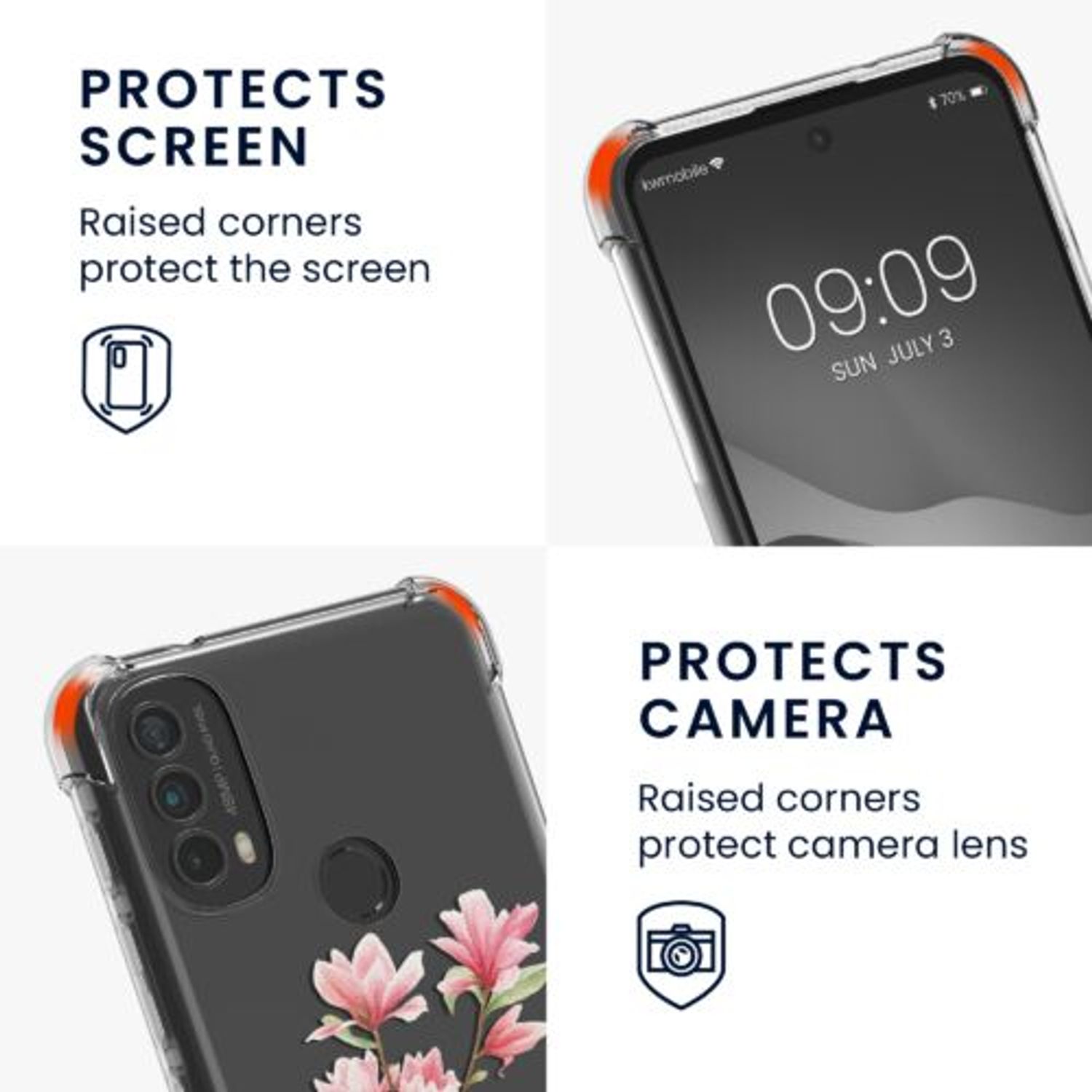 Husa Kwmobile pentru Motorola Moto E40, Silicon, Multicolor, 58815.03 fotografia produsului View 3 L