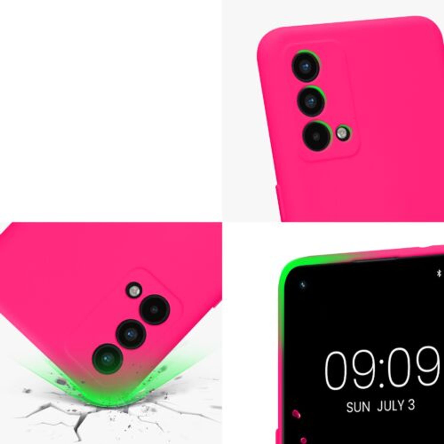 Husa Kwmobile pentru Realme GT Master Edition, Silicon, Roz, 58698.77 fotografia produsului View 7 L