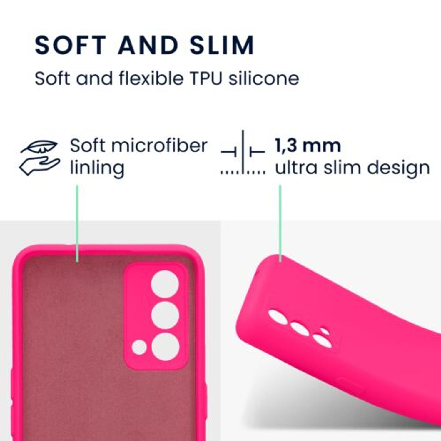 Husa Kwmobile pentru Realme GT Master Edition, Silicon, Roz, 58698.77 fotografia produsului View 2 L