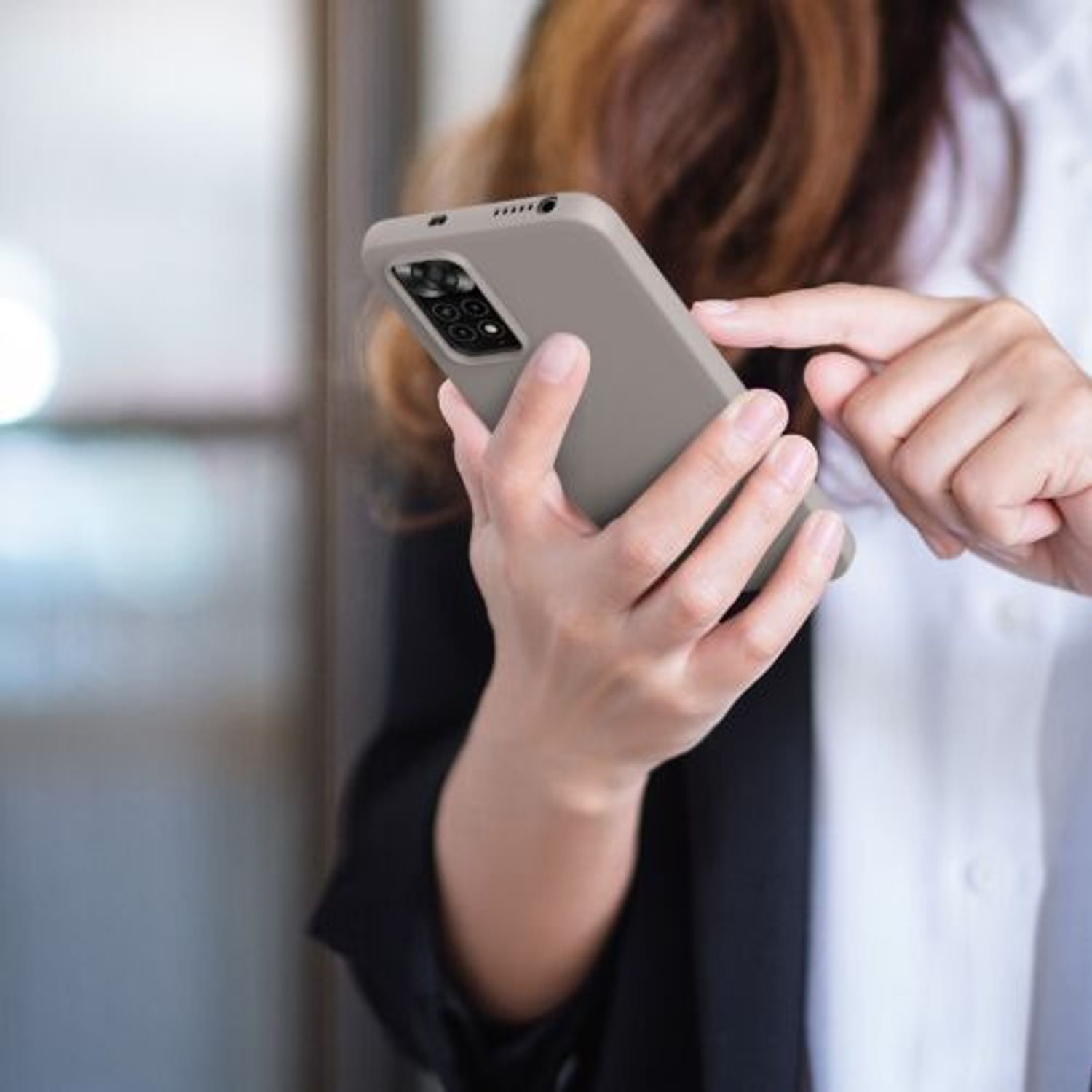 Husa Kwmobile pentru Xiaomi Redmi Note 11/Redmi Note 11s, Silicon, Gri, 57368.43 fotografia produsului View 8 L