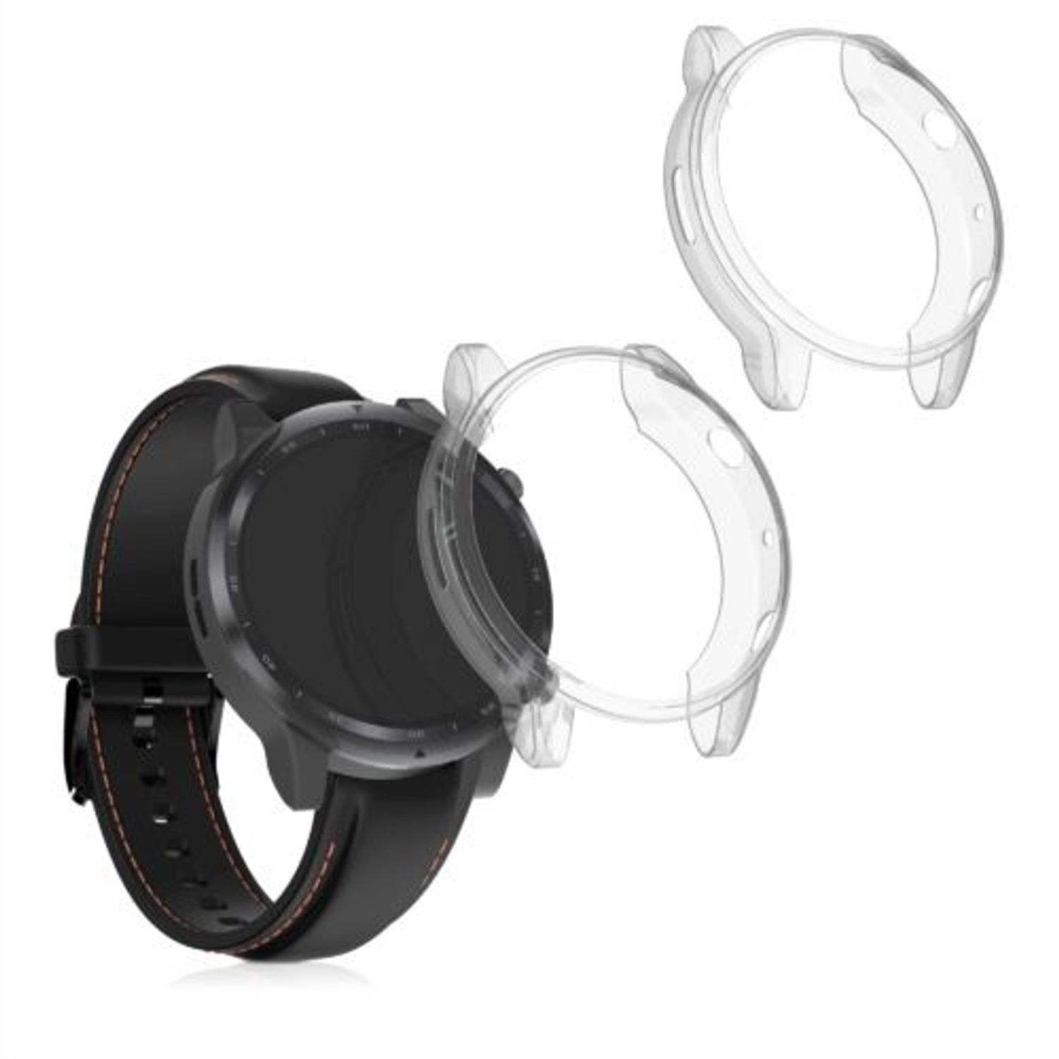 Set 2 huse pentru Ticwatch Pro 3/Pro 3 Lite, Silicon, Transparent, 54524.01 fotografia produsului