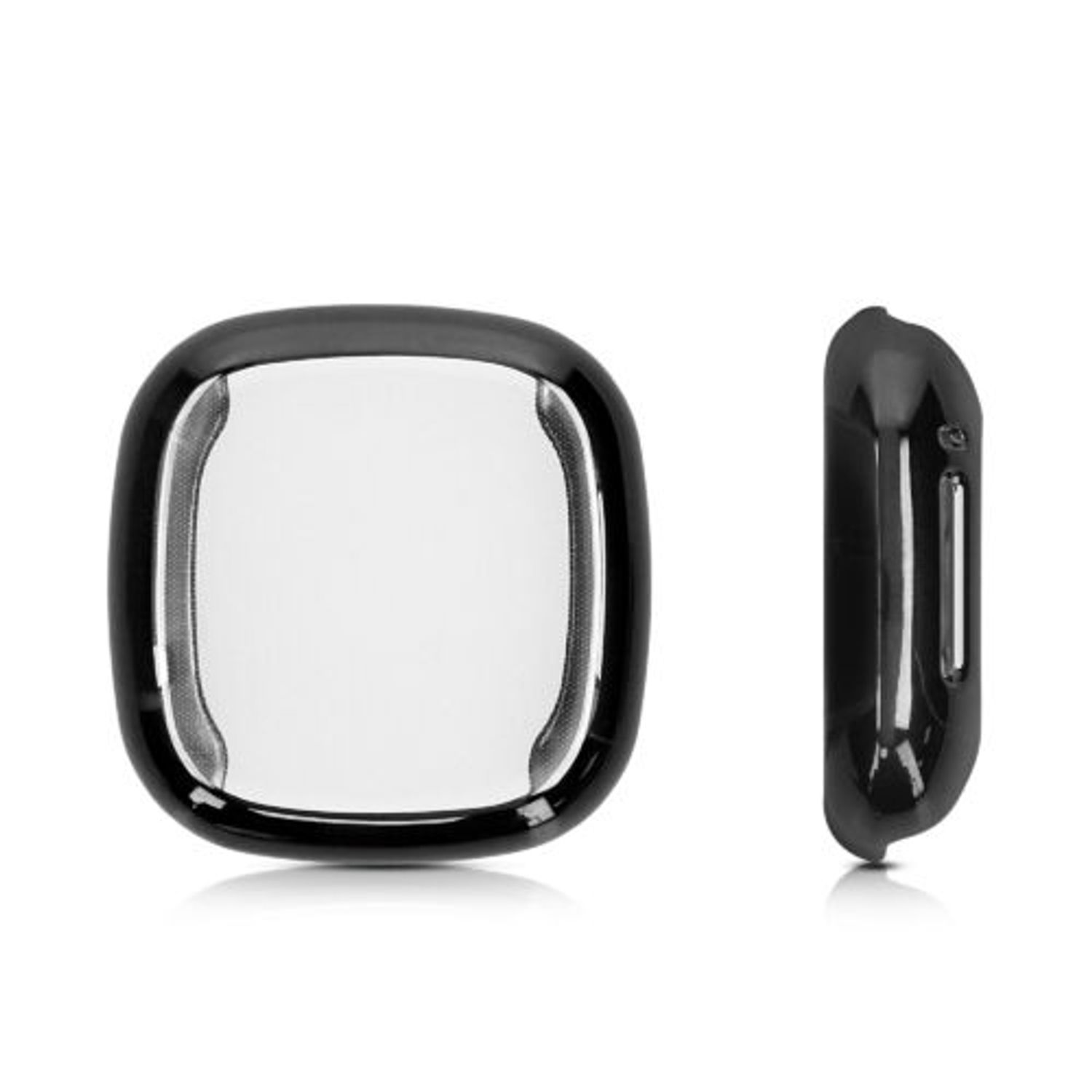 Set 2 huse pentru Fitbit Versa 3/Sense, Silicon, Negru, 53390.02 fotografia produsului View 7 L
