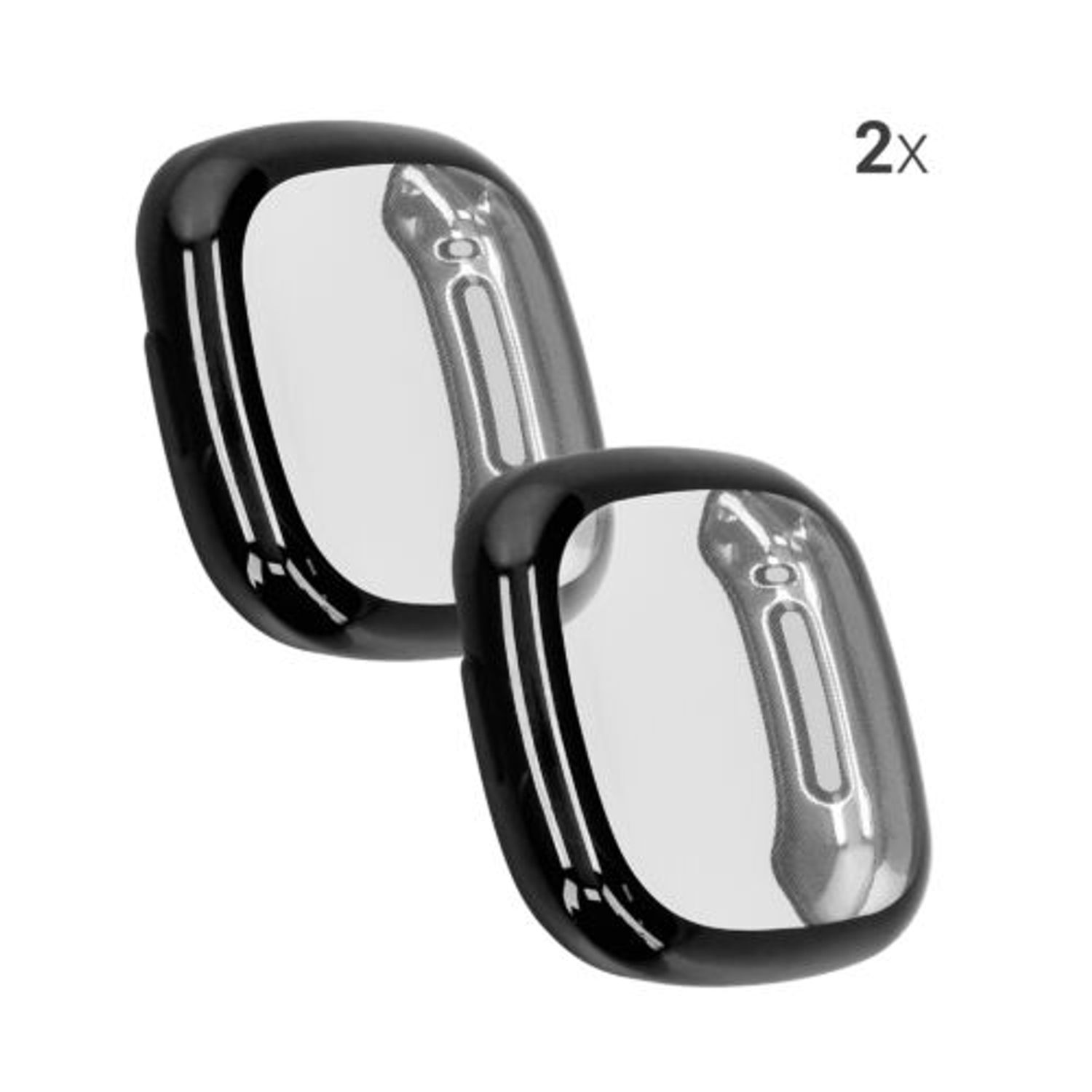Set 2 huse pentru Fitbit Versa 3/Sense, Silicon, Negru, 53390.02 fotografia produsului View 6 L