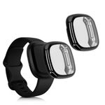 Set 2 huse pentru Fitbit Versa 3/Sense, Silicon, Negru, 53390.02 fotografia produsului