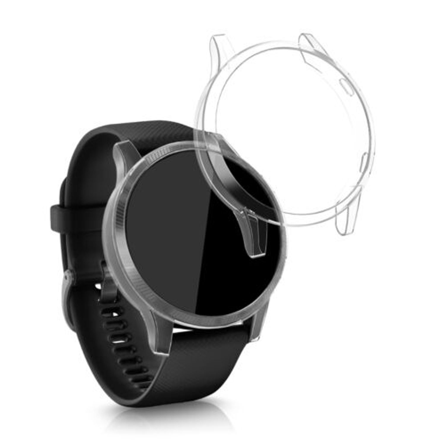 Set 2 huse pentru Garmin Venu, Silicon, Transparent, 52675.01 fotografia produsului View 2 L
