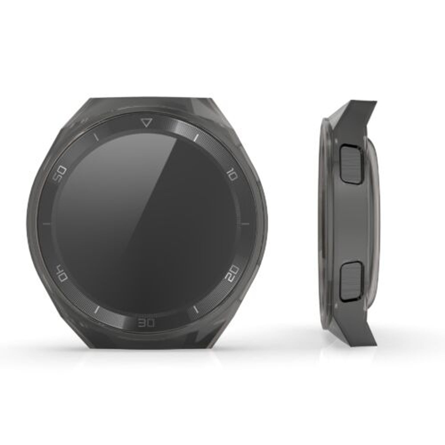 Set 2 huse pentru Huawei Watch GT 2e, Silicon, Negru, 52670.02 fotografia produsului View 4 L