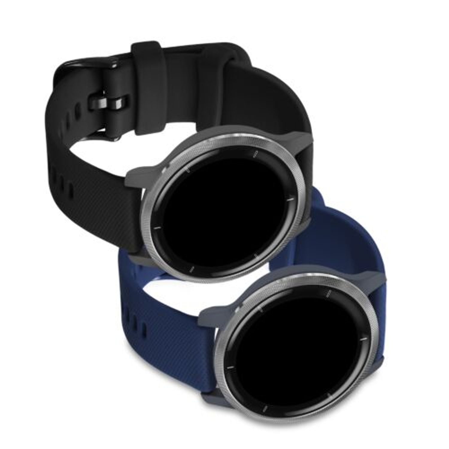 Set 2 Curele pentru Garmin Venu 2S, Kwmobile, Silicon, Negru/Albastru, 55152.01 fotografia produsului View 2 L
