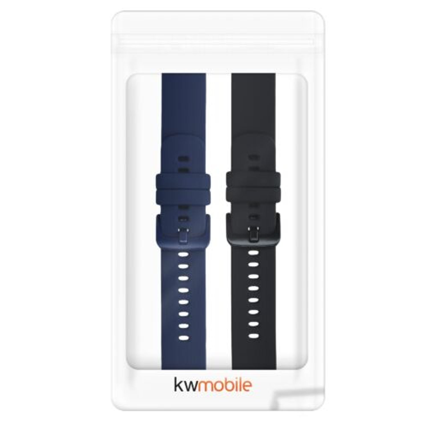 Set 2 Curele pentru Garmin Venu 2S, Kwmobile, Silicon, Negru/Albastru, 55152.01 fotografia produsului View 7 L
