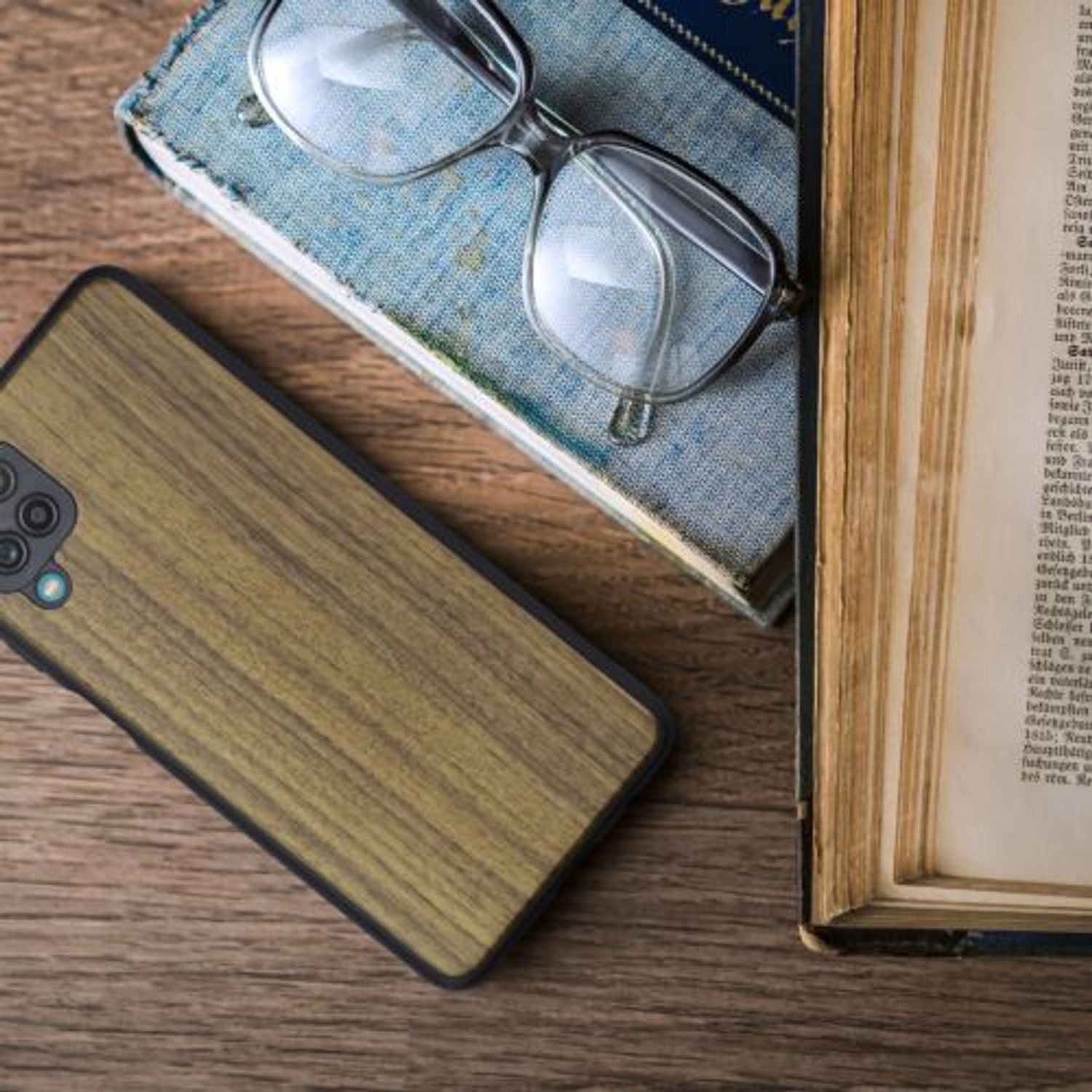 Husa pentru Samsung Galaxy A12, Lemn, Maro, 54342.18 fotografia produsului View 5 L