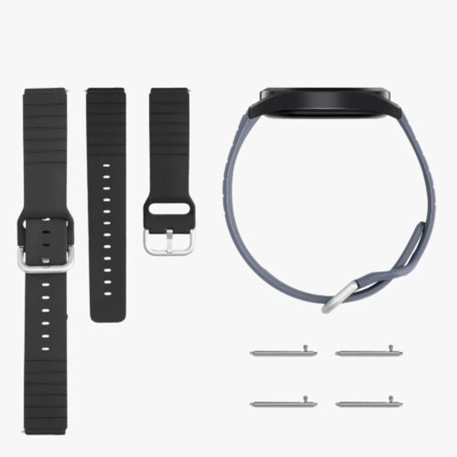 Set 2 curele pentru Willful Smartwatch/Fitnesstracker, Kwmobile, Negru/Gri, Silicon, 56230.02 fotografia produsului View 11 L