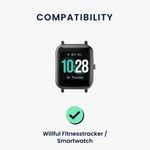 Set 2 curele pentru Willful Smartwatch/Fitnesstracker, Kwmobile, Negru/Gri, Silicon, 56230.02 fotografia produsului View 6 S