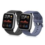 Set 2 curele pentru Willful Smartwatch/Fitnesstracker, Kwmobile, Negru/Gri, Silicon, 56230.02 fotografia produsului