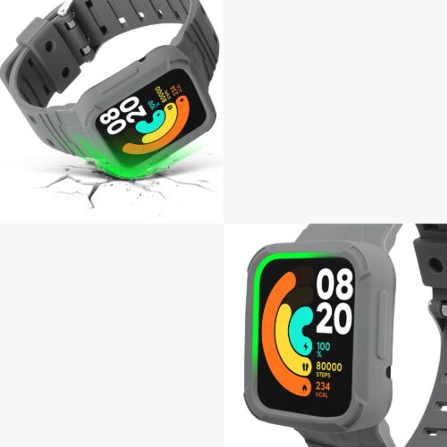 Curea pentru Xiaomi POCO Watch, Kwmobile, Gri, Silicon, 58920.22 fotografia produsului View 11 L