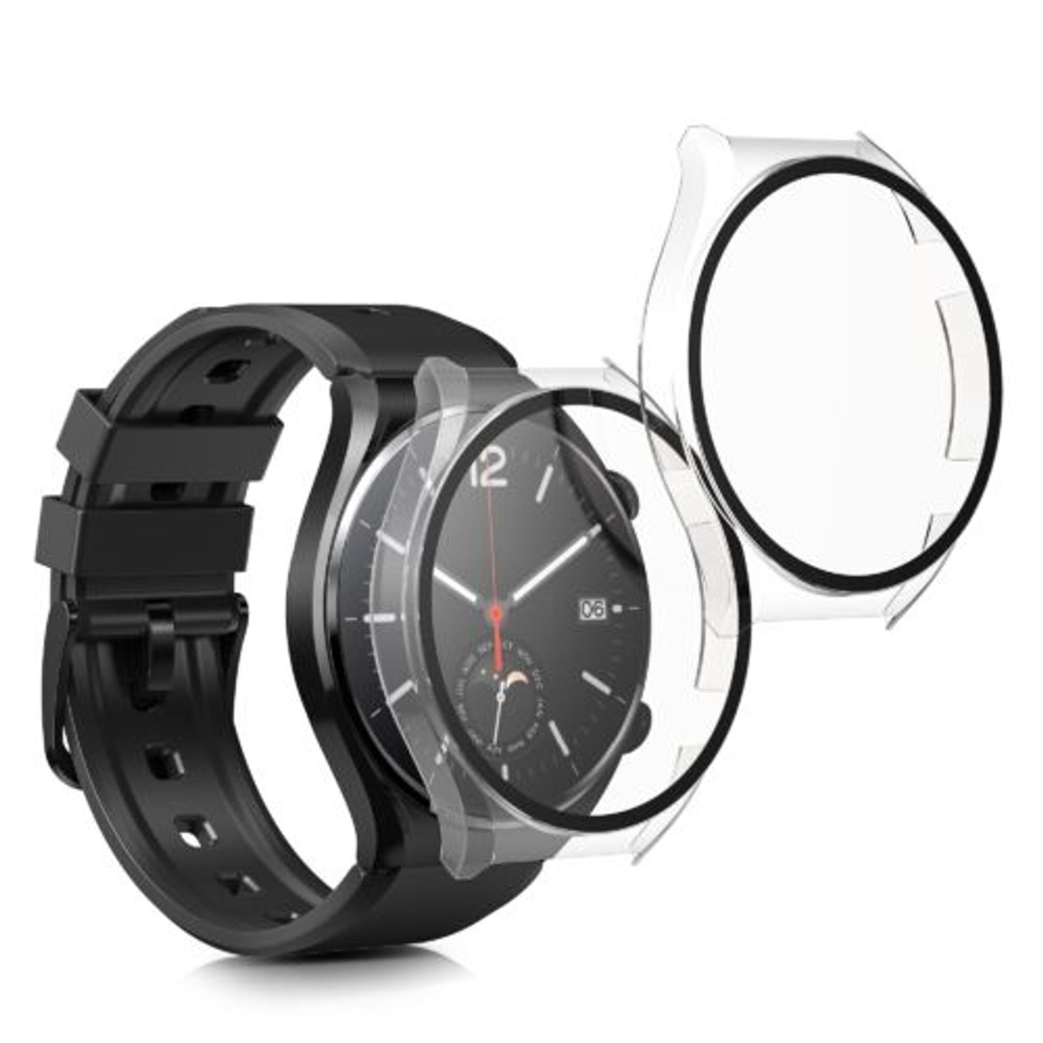 Set 2 huse pentru Xiaomi Watch S1, Kwmobile, Transparent, Plastic, 57779.02 fotografia produsului