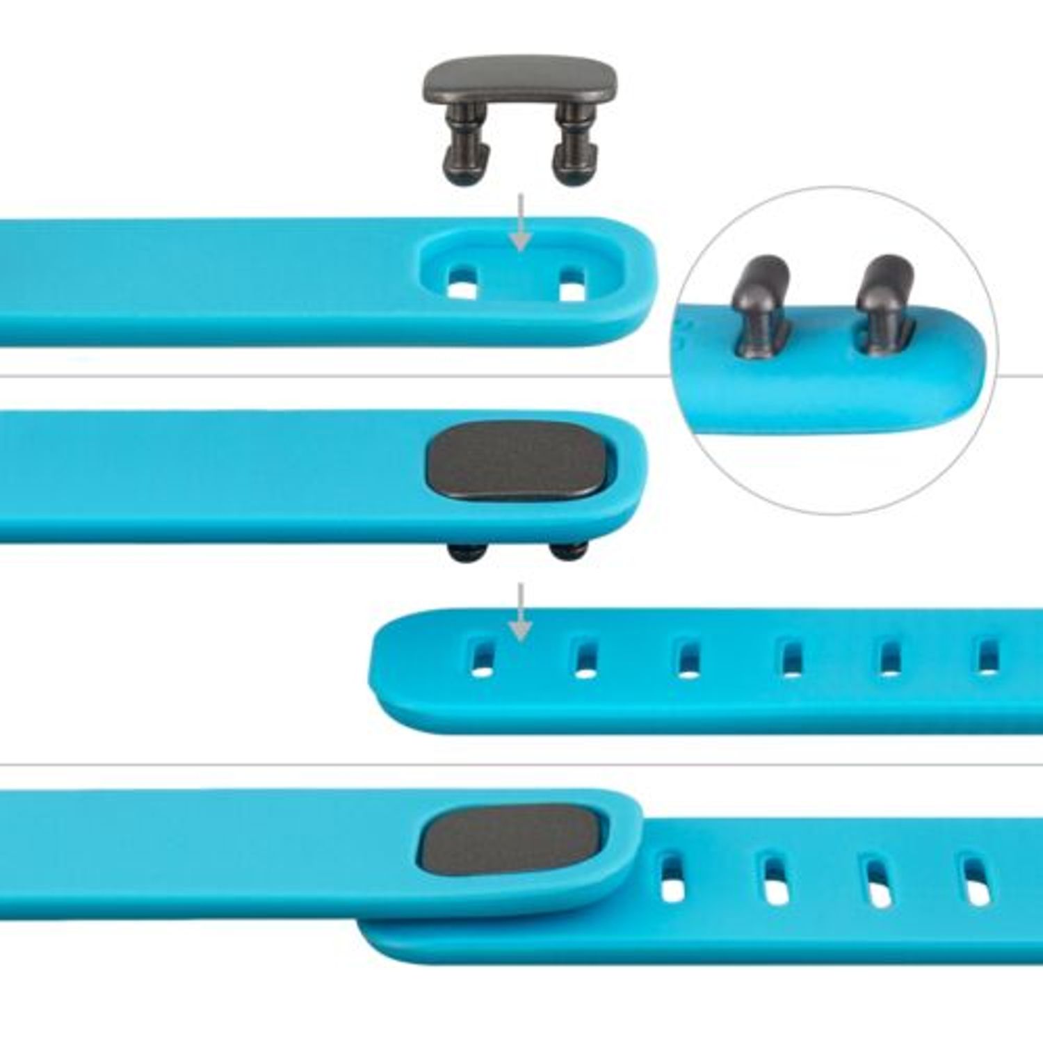 Set 3 Curele pentru Fitbit Flex 2, Kwmobile, Silicon, Multicolor, 39614.01 fotografia produsului View 8 L
