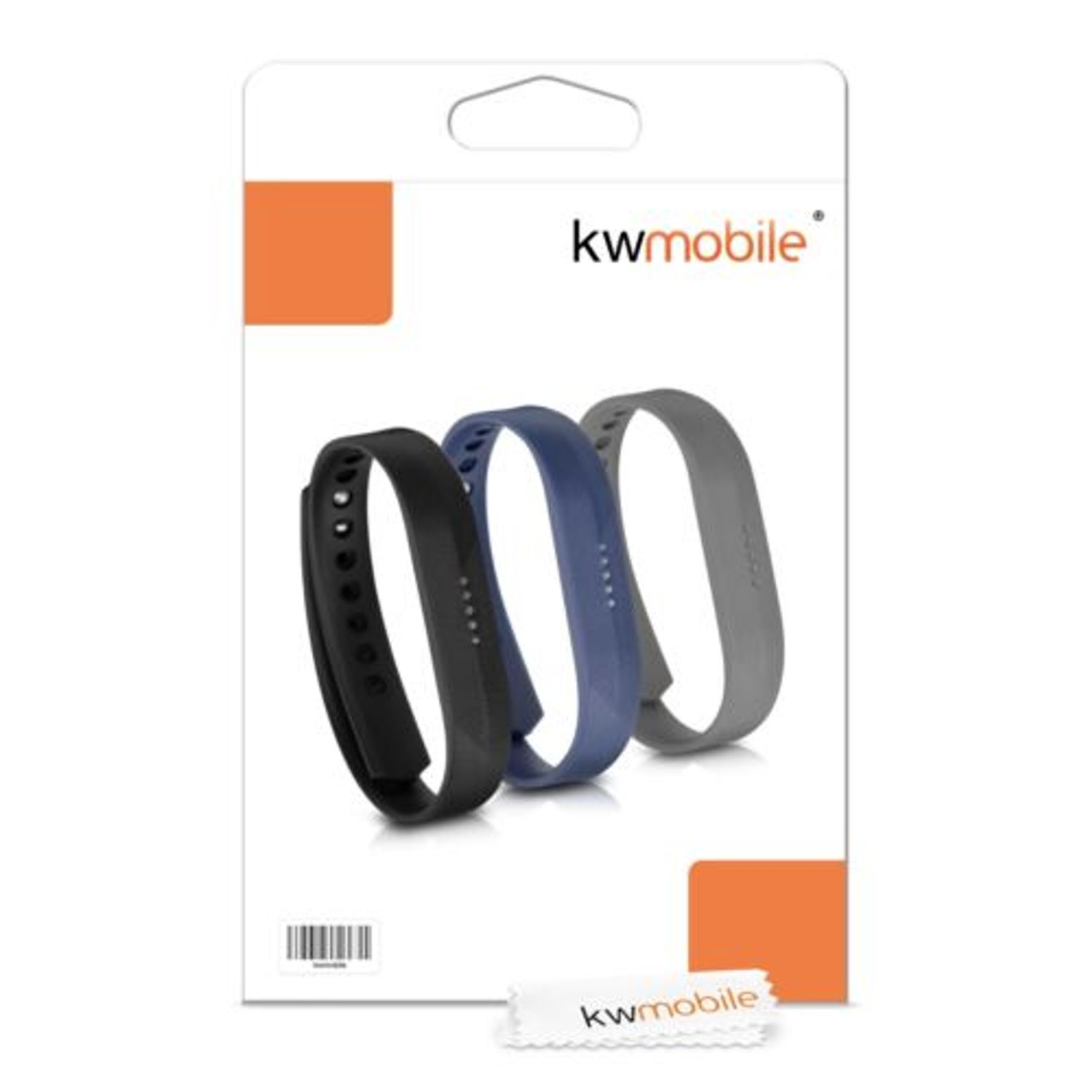 Set 3 Curele pentru Fitbit Flex 2, Kwmobile, Silicon, Multicolor, 39614.01 fotografia produsului View 9 L