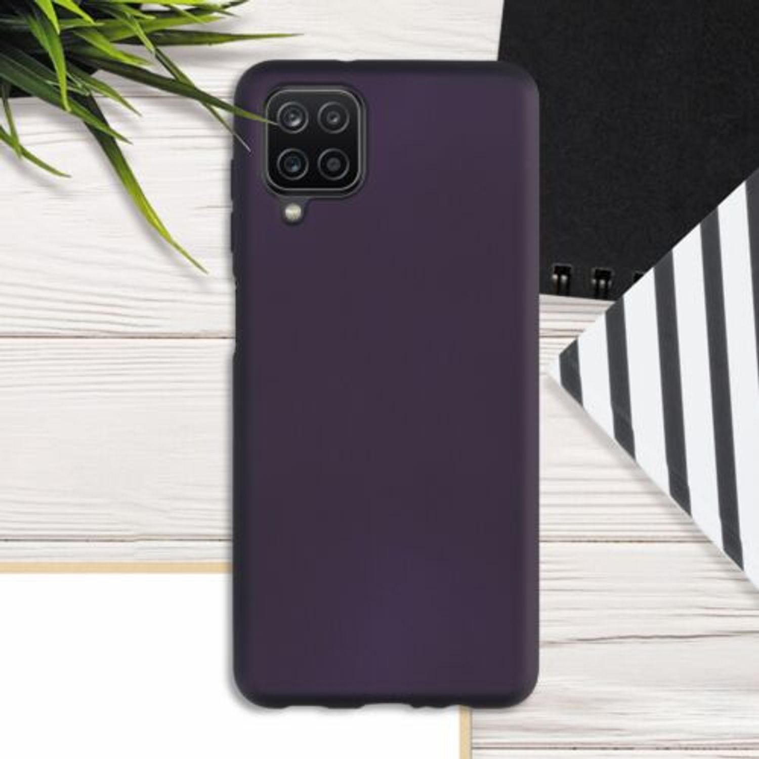 Husa pentru Samsung Galaxy A12, Silicon, Mov, 54052.115 fotografia produsului View 4 L