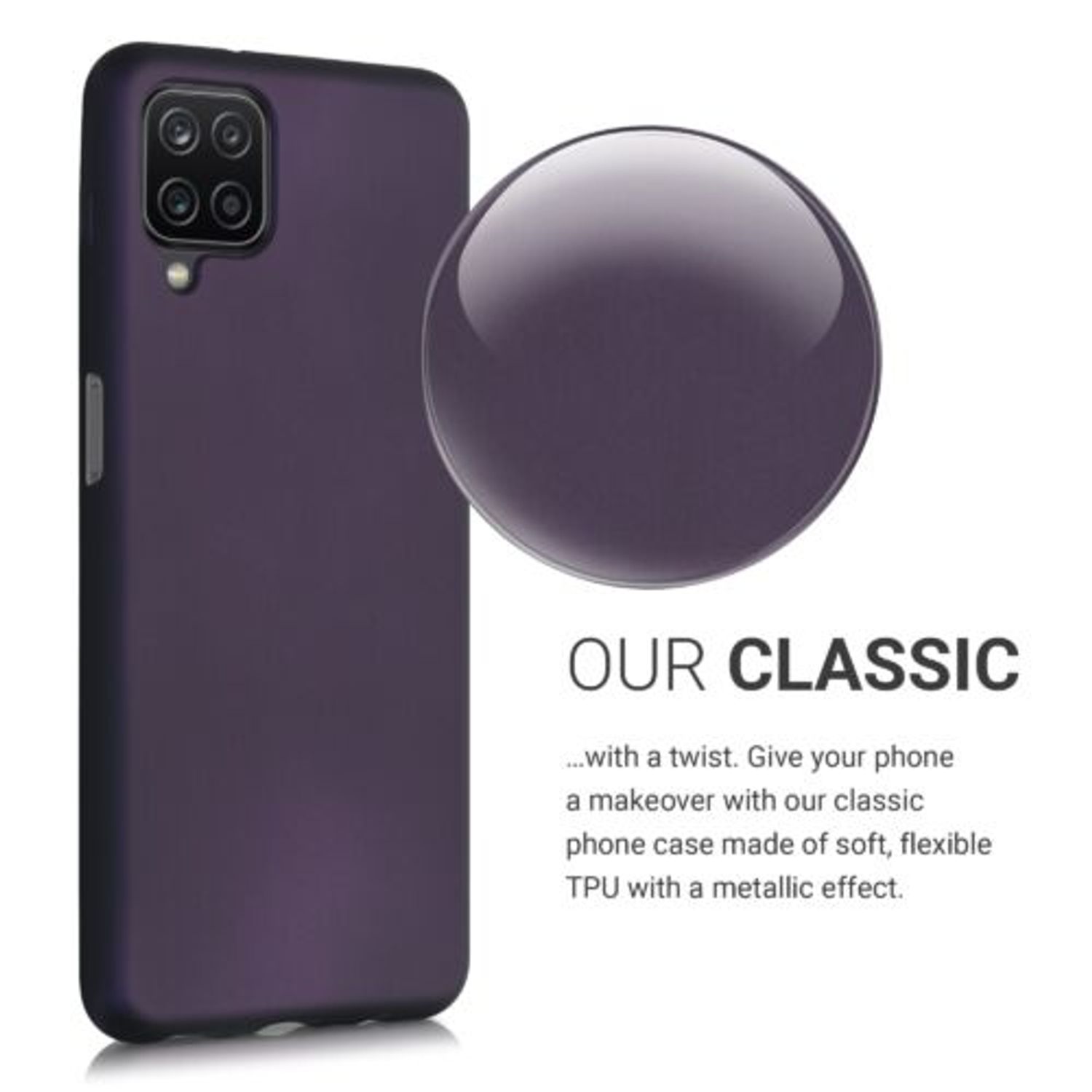 Husa pentru Samsung Galaxy A12, Silicon, Mov, 54052.115 fotografia produsului View 5 L