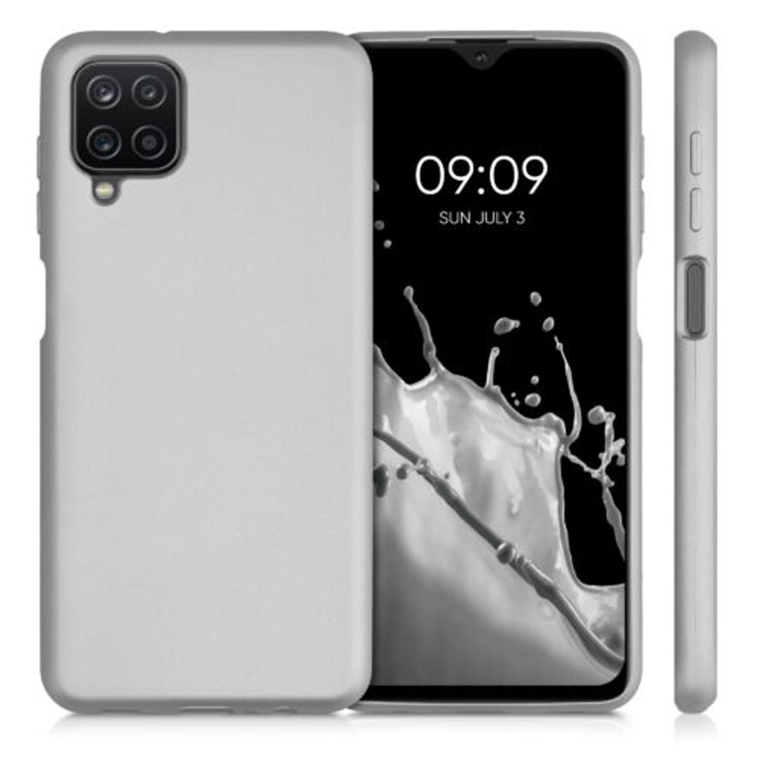 Husa pentru Samsung Galaxy A12, Silicon, Silver, 54052.67 fotografia produsului View 2 L