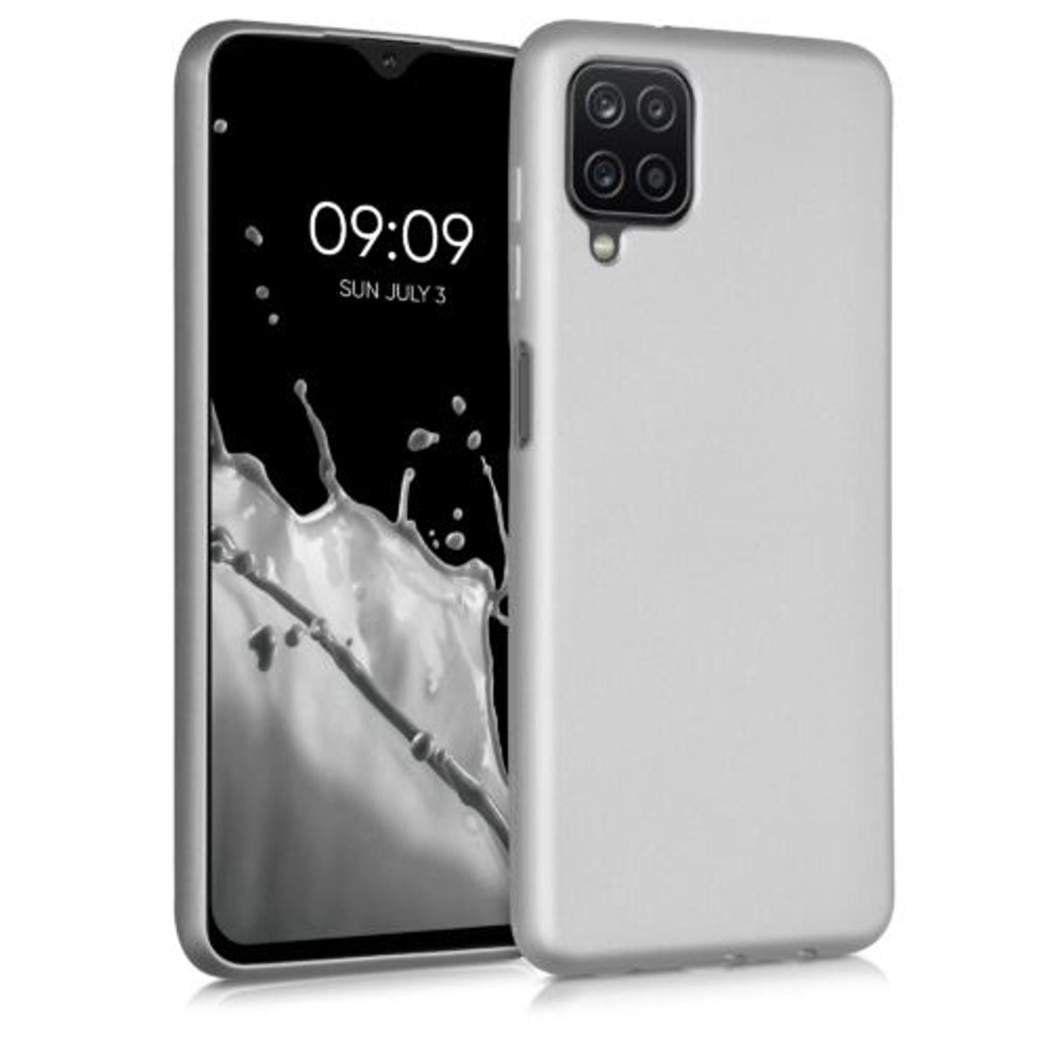 Husa pentru Samsung Galaxy A12, Silicon, Silver, 54052.67 fotografia produsului