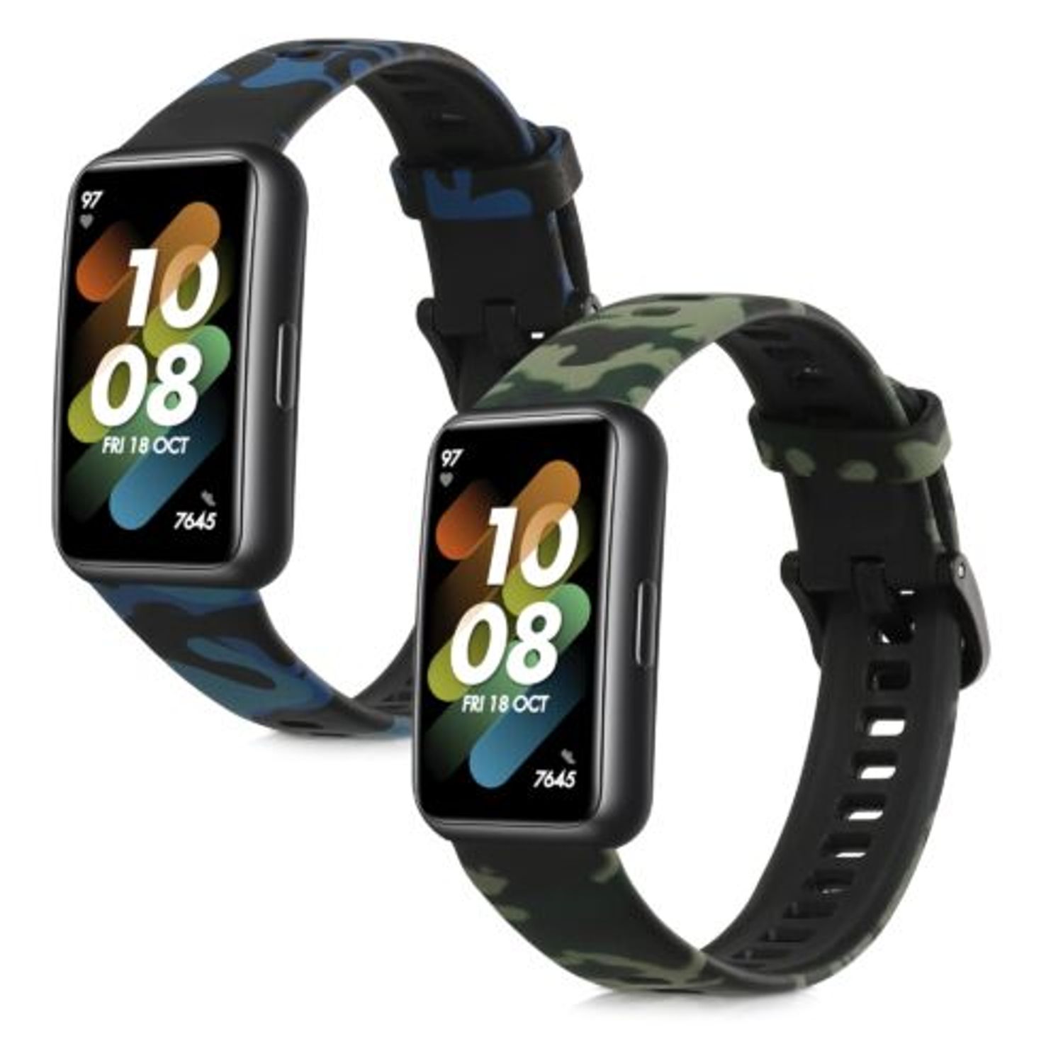 Set 2 Curele pentru Huawei Band 7, Kwmobile, Multicolor, Silicon, 58916.01 fotografia produsului View 2 L