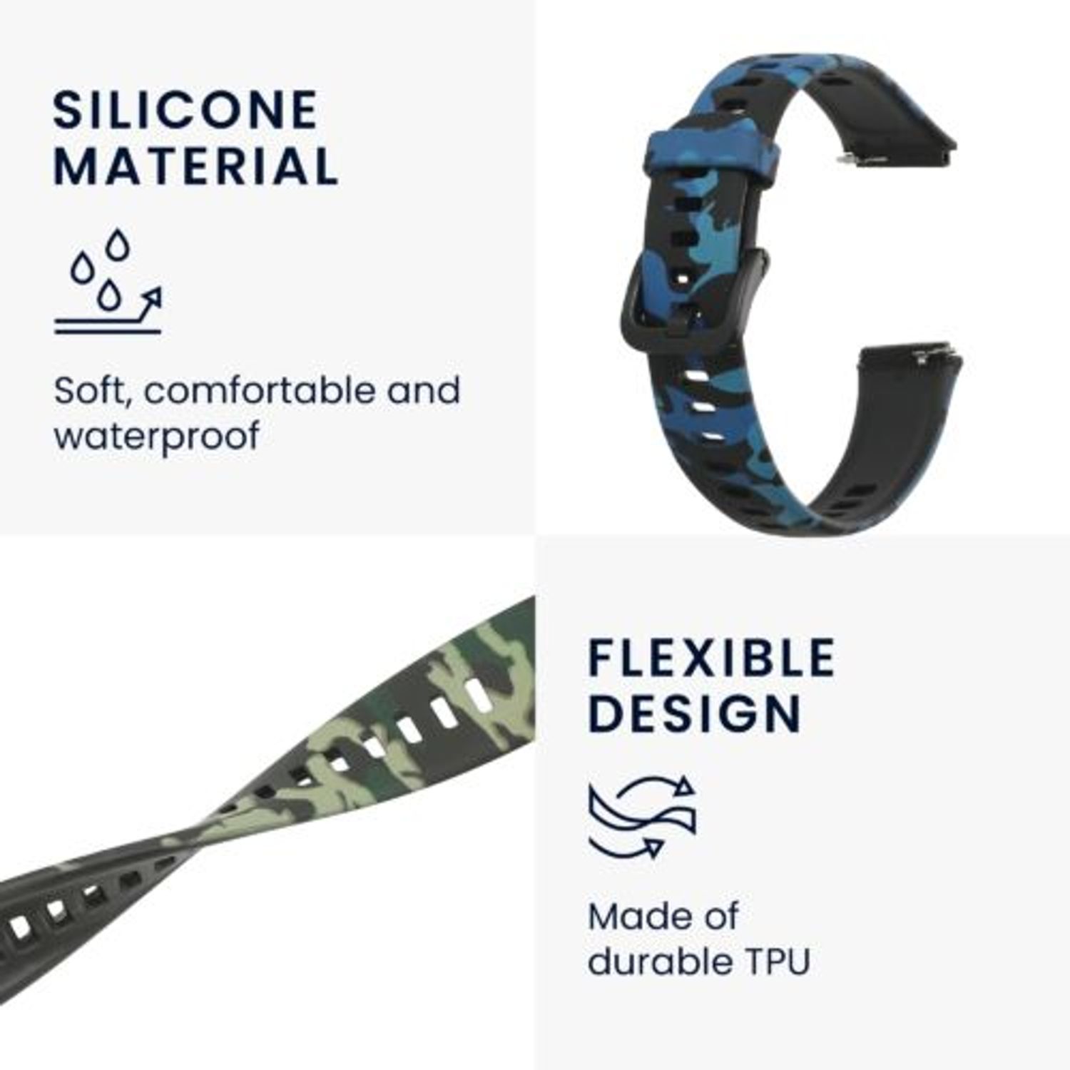 Set 2 Curele pentru Huawei Band 7, Kwmobile, Multicolor, Silicon, 58916.01 fotografia produsului View 3 L