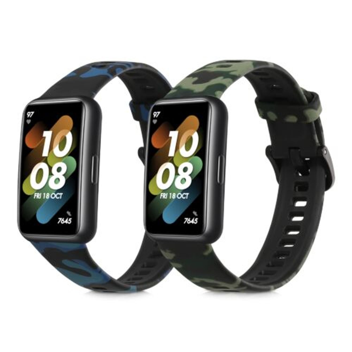 Set 2 Curele pentru Huawei Band 7, Kwmobile, Multicolor, Silicon, 58916.01 fotografia produsului