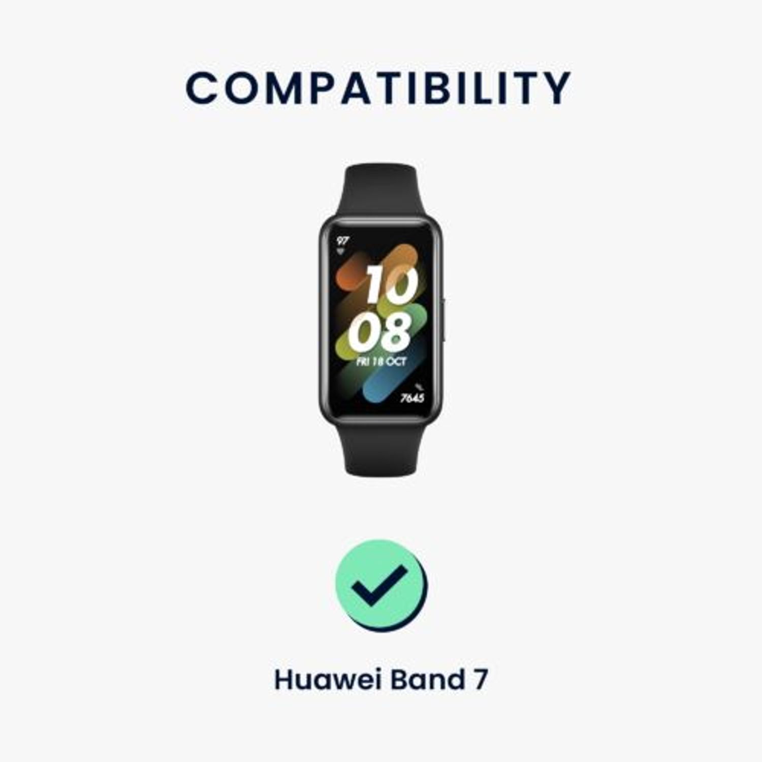 Set 2 Curele pentru Huawei Band 7, Kwmobile, Multicolor, Silicon, 58916.01 fotografia produsului View 5 L