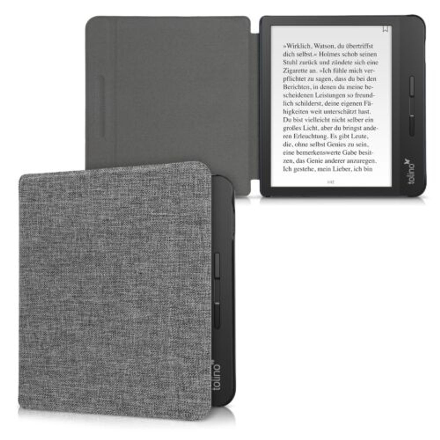 Husa pentru Tolino Vision 5, Textil, Gri, 53380.22 fotografia produsului