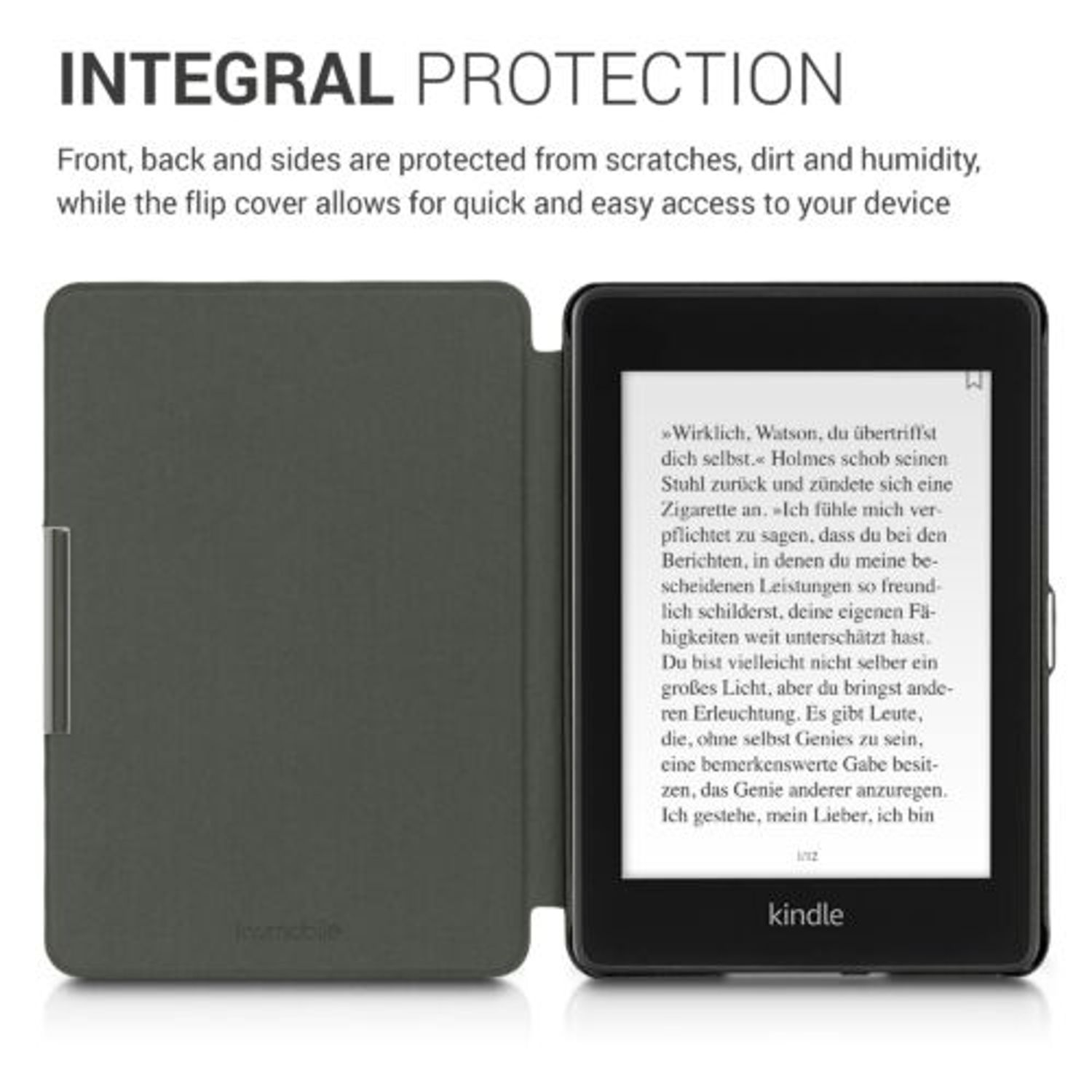 Husa pentru Kindle Paperwhite 10, Textil, Gri, Kwmobile, 48489.10 fotografia produsului View 5 L