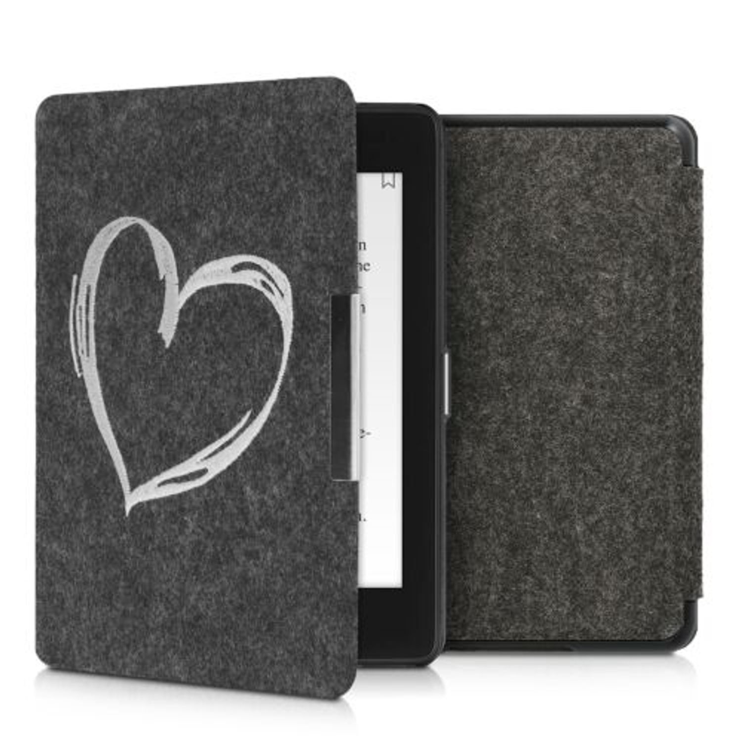 Husa pentru Kindle Paperwhite 10, Textil, Gri, Kwmobile, 48489.10 fotografia produsului