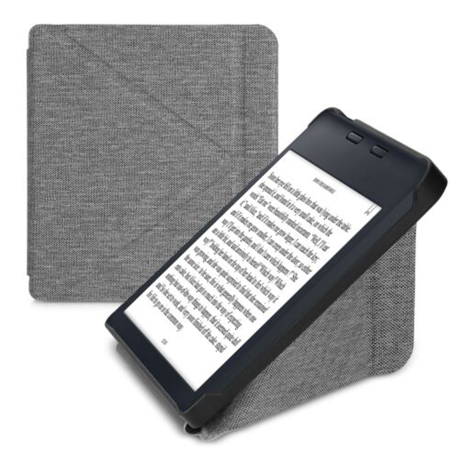 Husa pentru Kobo Libra 2, Textil, Gri, Kwmobile, 56582.25 fotografia produsului