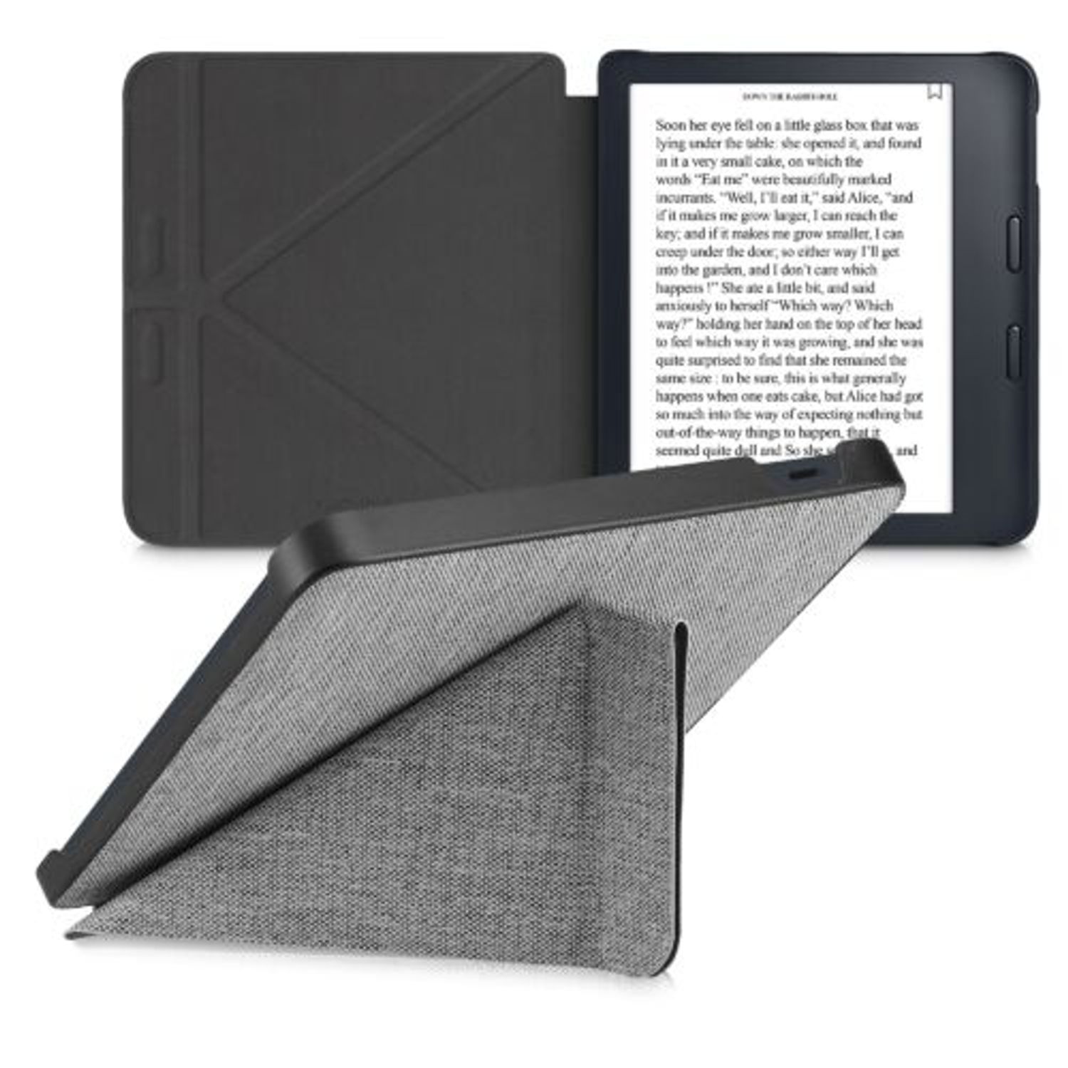 Husa pentru Kobo Libra 2, Textil, Gri, Kwmobile, 56582.25 fotografia produsului View 2 L