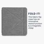 Husa pentru Kobo Libra 2, Textil, Gri, Kwmobile, 56582.25 fotografia produsului View 4 S