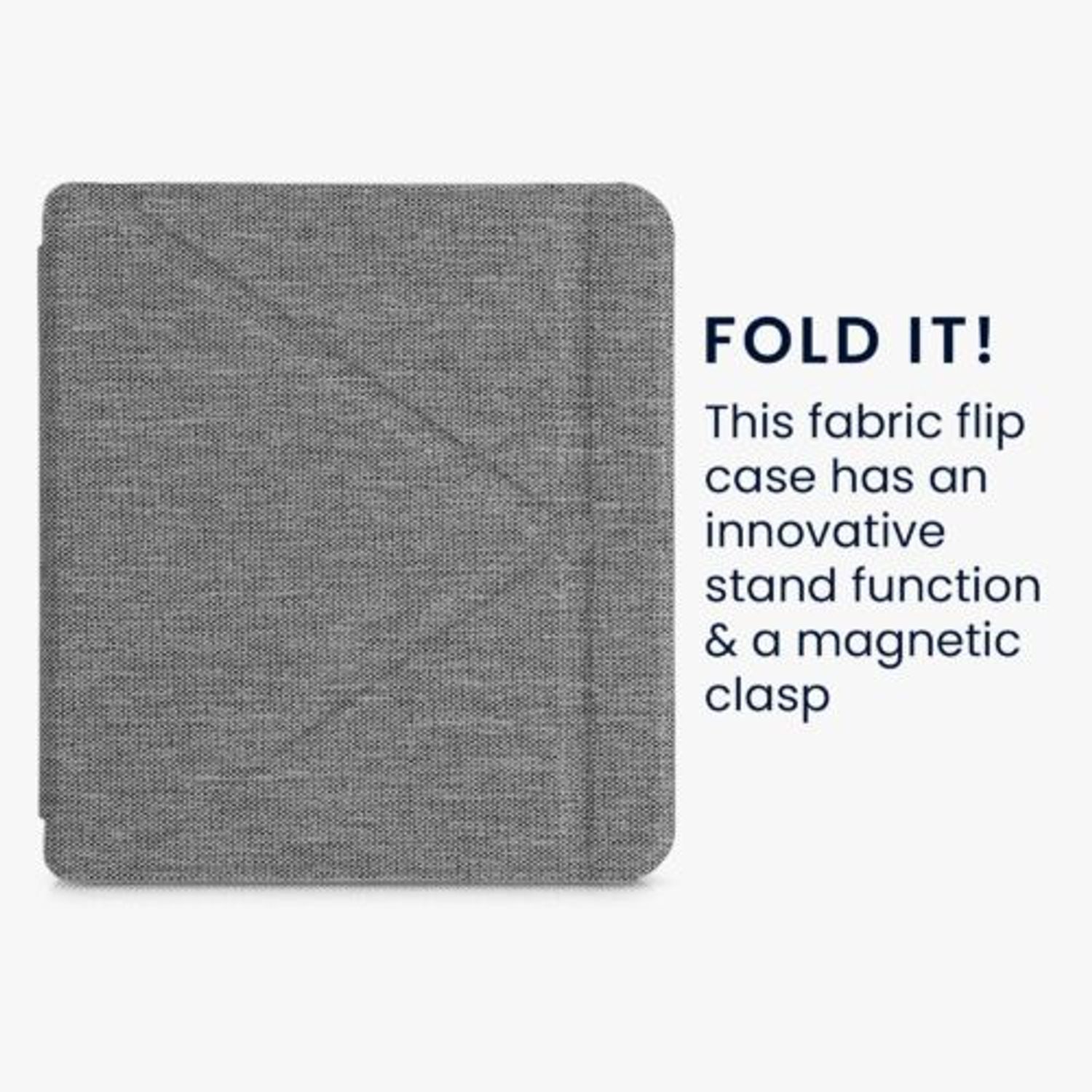 Husa pentru Kobo Libra 2, Textil, Gri, Kwmobile, 56582.25 fotografia produsului View 4 L