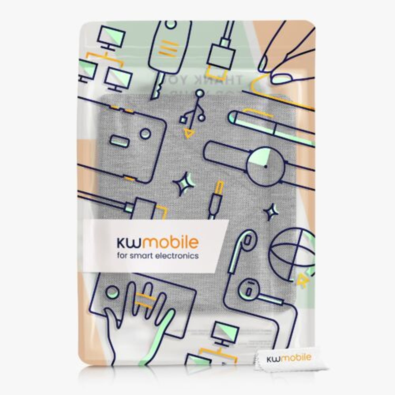 Husa pentru Kobo Libra 2, Textil, Gri, Kwmobile, 56582.25 fotografia produsului View 9 L