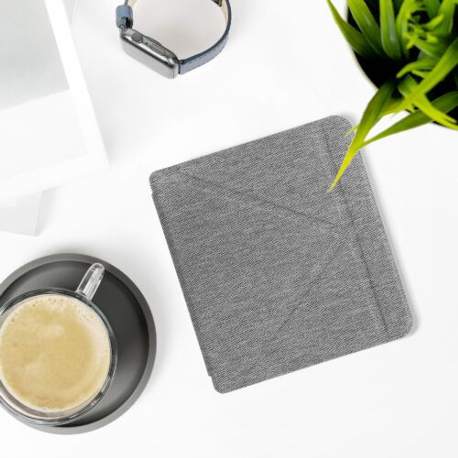 Husa pentru Kobo Libra 2, Textil, Gri, Kwmobile, 56582.25 fotografia produsului View 3 L