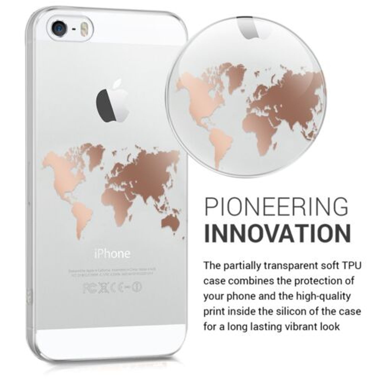 Husa pentru Apple iPhone 5/iPhone 5s/iPhone SE, Silicon, Rose Gold, 40657.05 fotografia produsului View 12 L