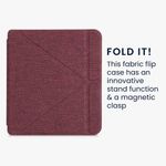 Husa pentru Kobo Libra 2, Kwmobile, Rosu, Textil, 56582.09 fotografia produsului View 3 S